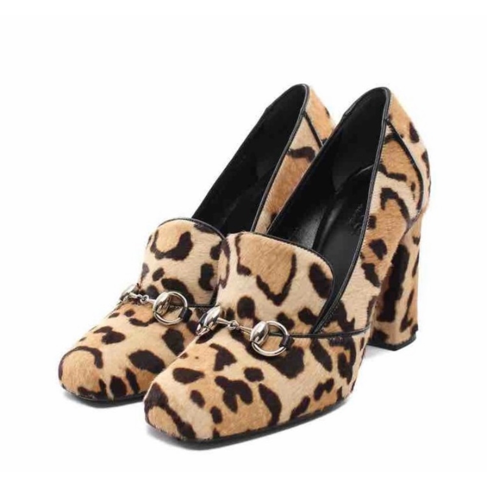 Vintage Gucci Leopard Horsebit Shoes Made In Italy Size 36.5, Box included